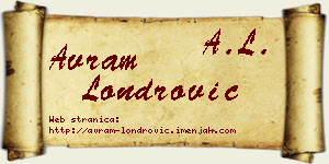 Avram Londrović vizit kartica